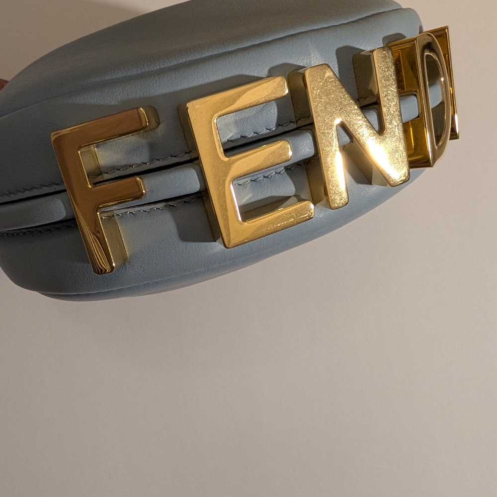 XSOLDXFendi Powder Blue Crescent Hobo with Gold Hardware - Picture 2 of 7